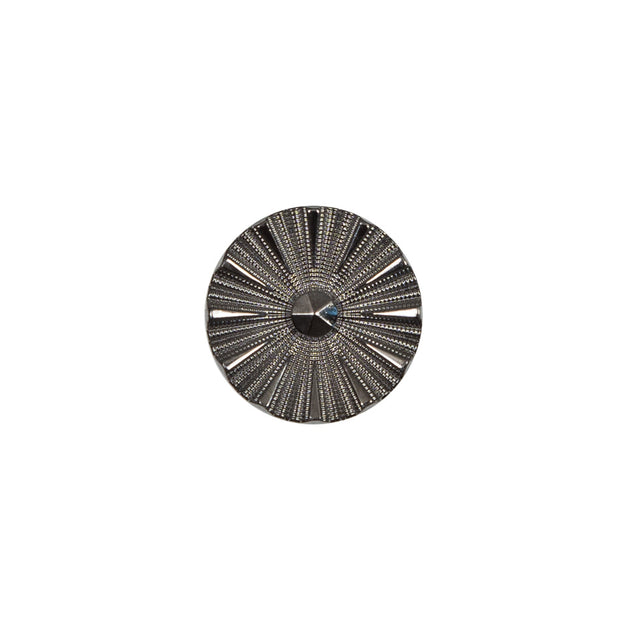 Italian Gunmetal Chrome Plated Floral Nylon Button - 20L/12.5mm