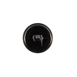 Italian Gunmetal Chrome Plated Floral Nylon Button - 24L/15mm