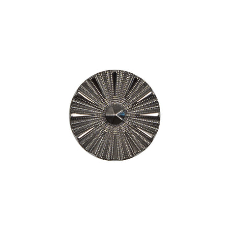 Italian Gunmetal Chrome Plated Floral Nylon Button - 24L/15mm