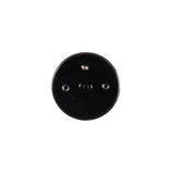 Italian Black and Silver Plastic Shank Back Button - 24L/15mm