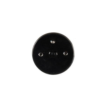 Italian Black and Silver Plastic Shank Back Button - 24L/15mm