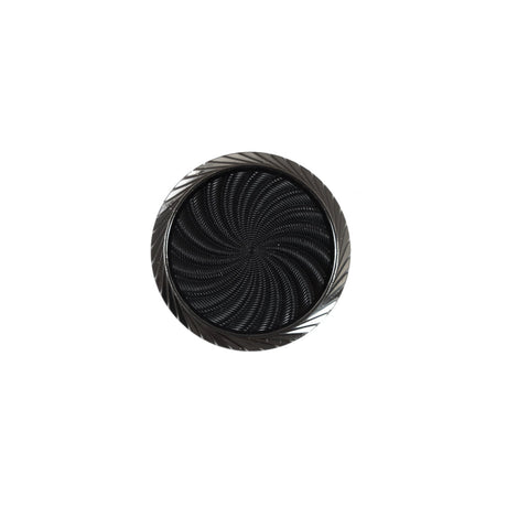Italian Black and Silver Plastic Shank Back Button - 24L/15mm