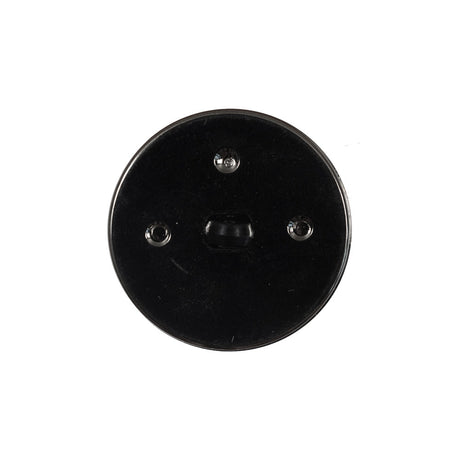 Italian Black and Silver Plastic Shank Back Button - 36L/23mm