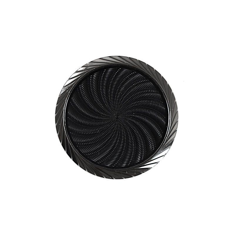 Italian Black and Silver Plastic Shank Back Button - 36L/23mm