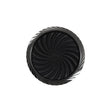 Italian Black and Silver Plastic Shank Back Button - 36L/23mm
