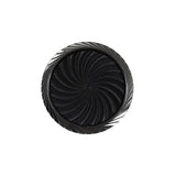 Italian Black and Silver Plastic Shank Back Button - 36L/23mm