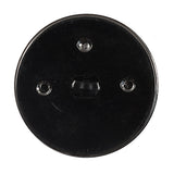 Italian Black and Silver Plastic Shank Back Button - 54L/34mm