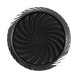 Italian Black and Silver Plastic Shank Back Button - 54L/34mm