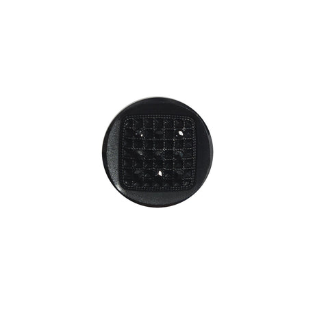 Italian Black Shank Back Plastic Button - 24L/15mm