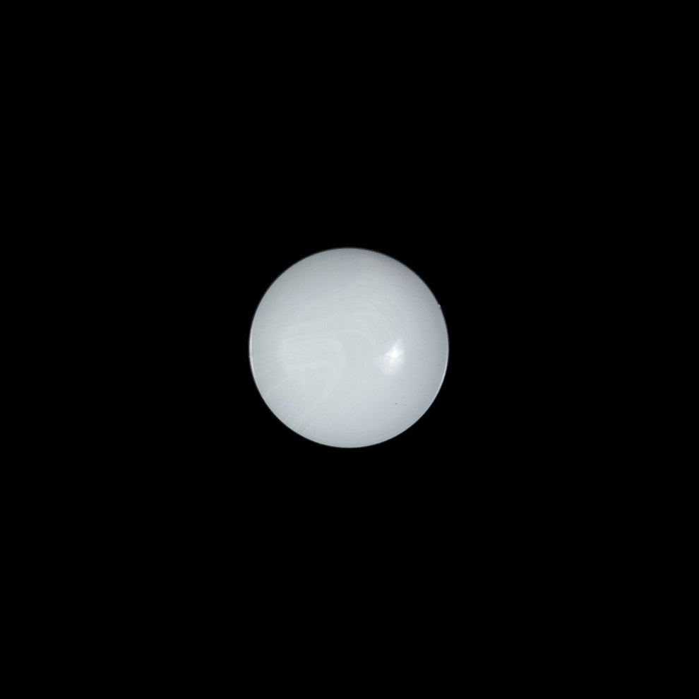 Italian White Glossy Shank Back Button - 18L/11.5mm