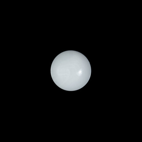 Italian White Glossy Shank Back Button - 18L/11.5mm