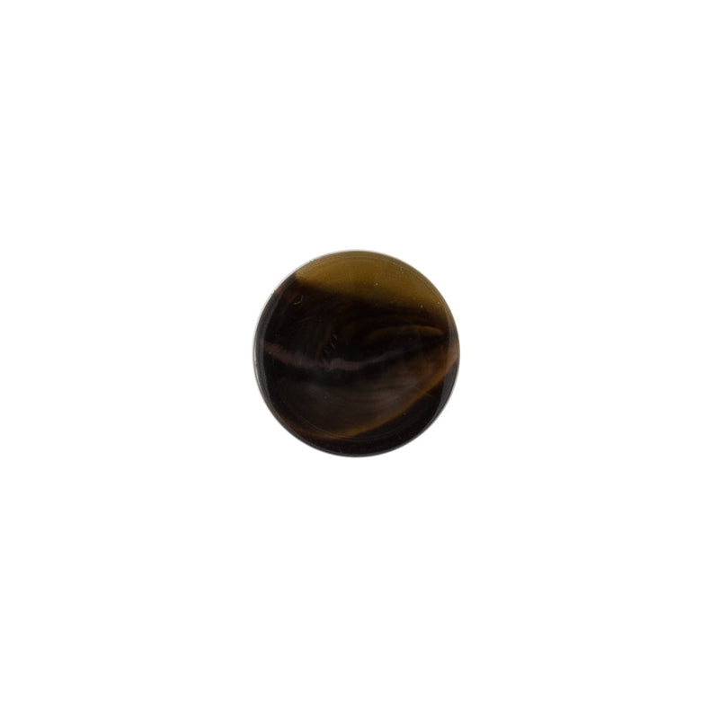 Italian Brown Glossy Shank Back Button - 18L/11.5mm