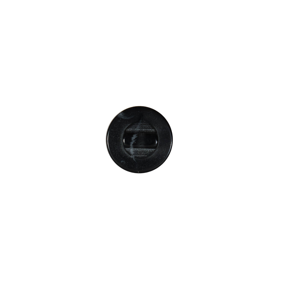 Italian Black Glossy Shank Back Button - 14L/9mm