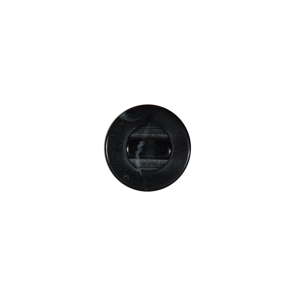 Italian Black Glossy Shank Back Button - 18L/11.5mm