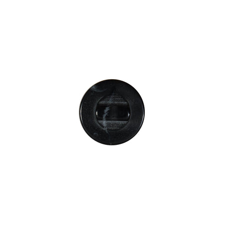 Italian Black Glossy Shank Back Button - 18L/11.5mm