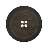 Italian Black and Brown 4-Hole Plastic Button - 48L/30.5mm