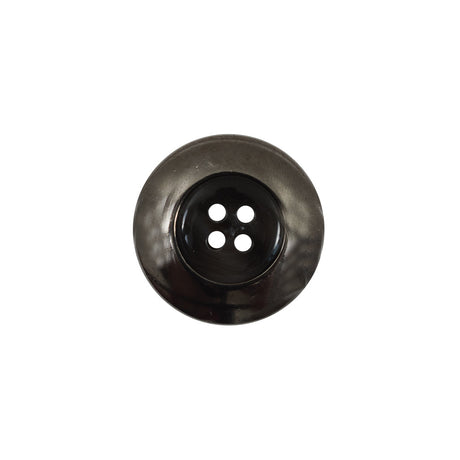 Italian Black Metal Rimmed Plastic Button - 28L/18mm