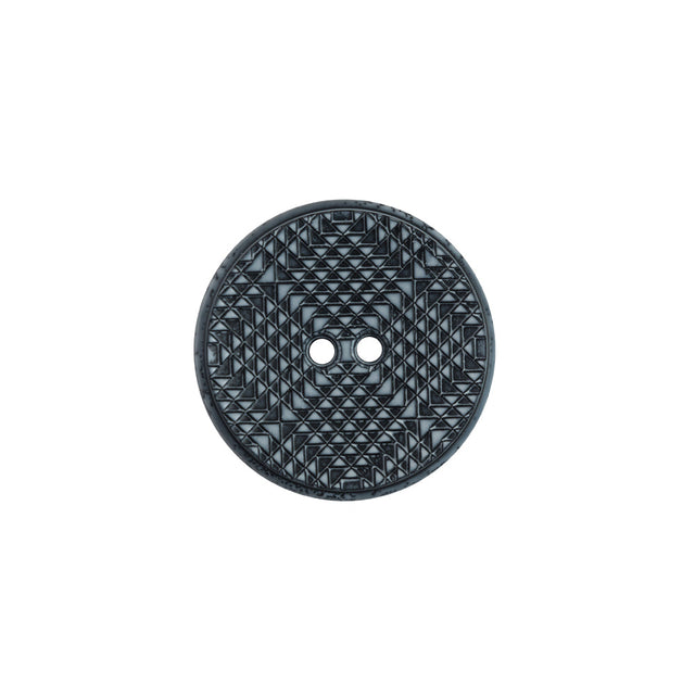 Italian Black and Gray Geometric 2-Hole Button - 32L/20mm