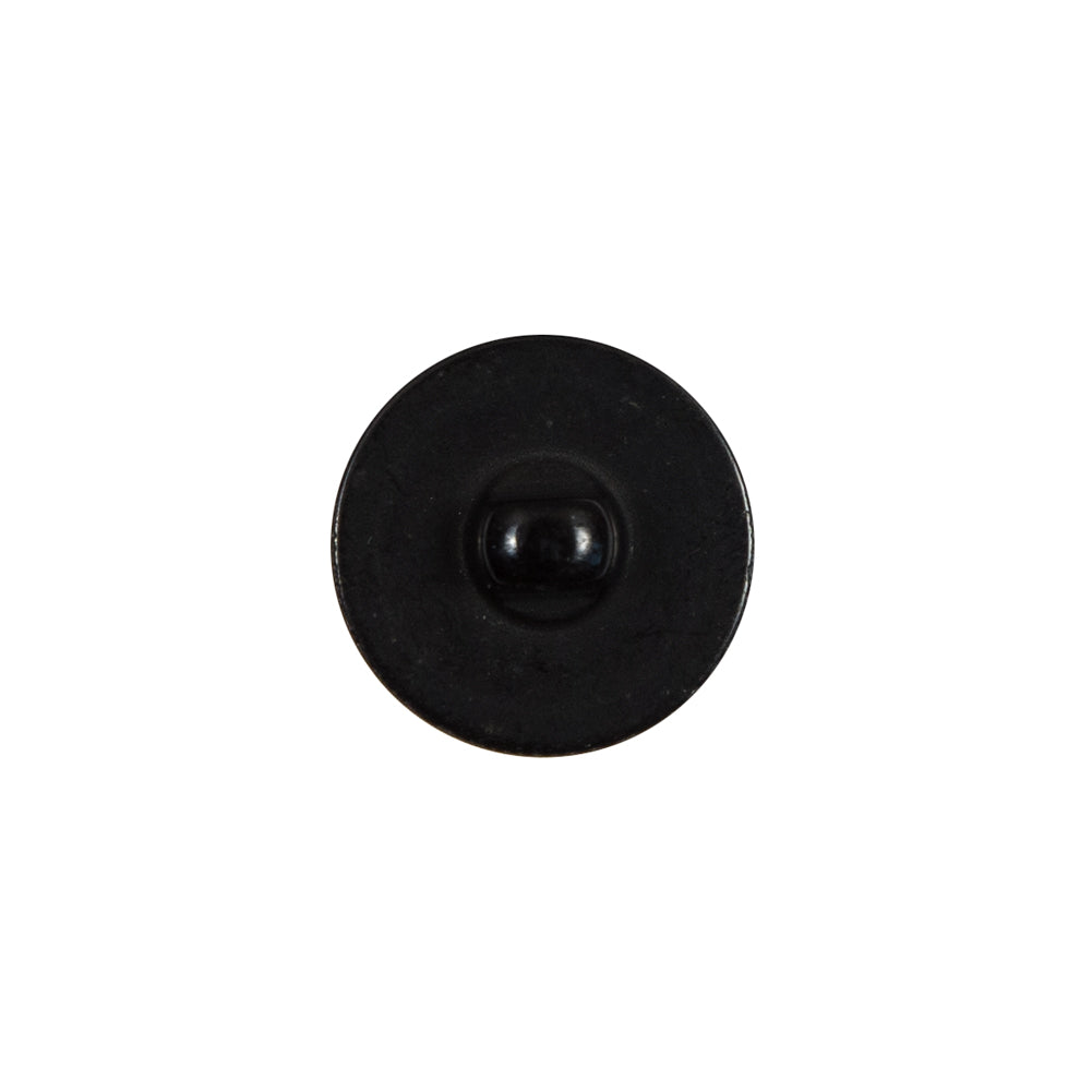 Italian Black Plastic Shank Back Button - 24L/15mm