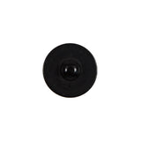 Italian Black Plastic Shank Back Button - 24L/15mm
