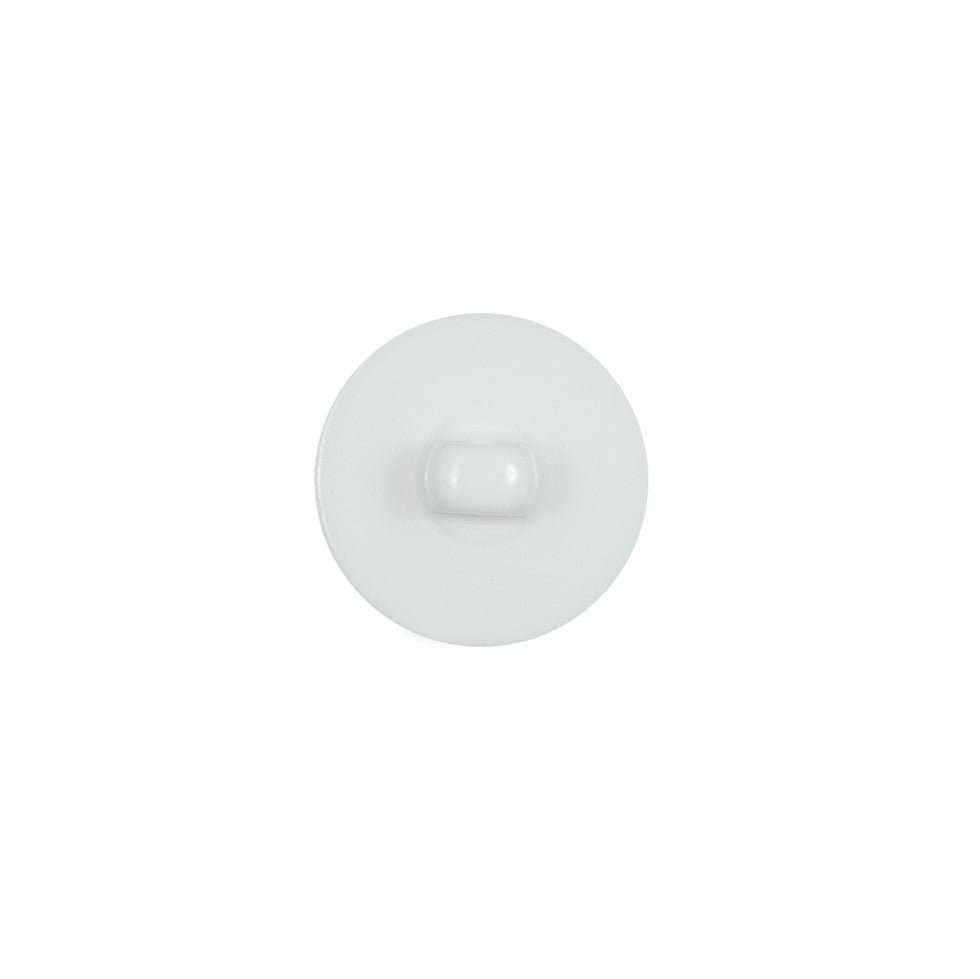 Italian White Plastic Shank Back Button - 20L/12.5mm