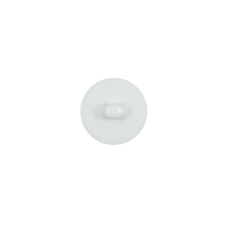 Italian White Plastic Shank Back Button - 18L/11.5mm