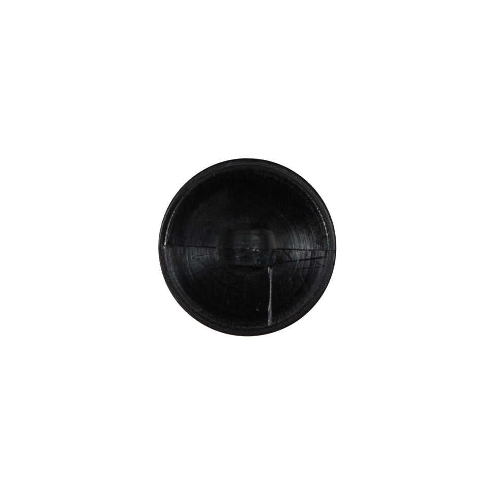 Italian Black Floral Nylon Button with Rhinestone Center - 20L/12.5mm