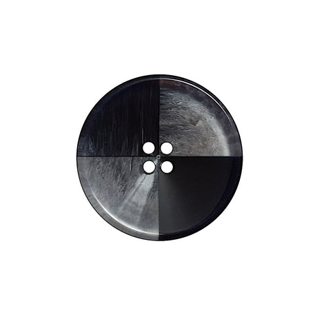 Italian Black and Clear Coconut 4-Hole Button - 36L/23mm