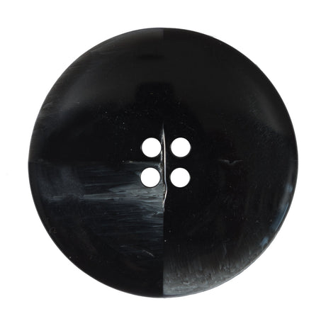 Italian Black and Clear Coconut 4-Hole Button - 54L/34mm