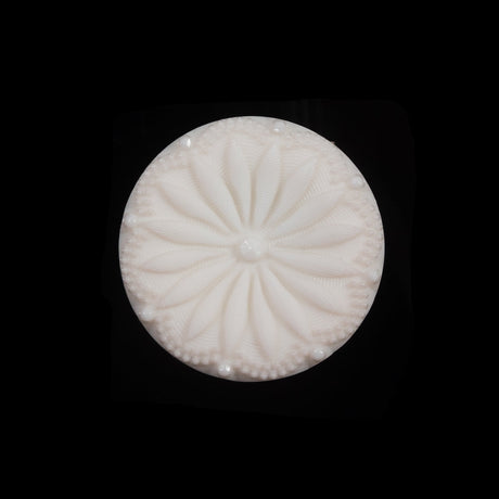 Italian Ivory Etched Shank Back Button - 36L/23mm