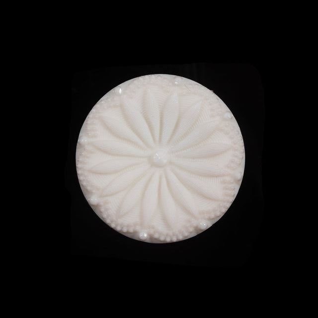 Italian Ivory Etched Shank Back Button - 36L/23mm