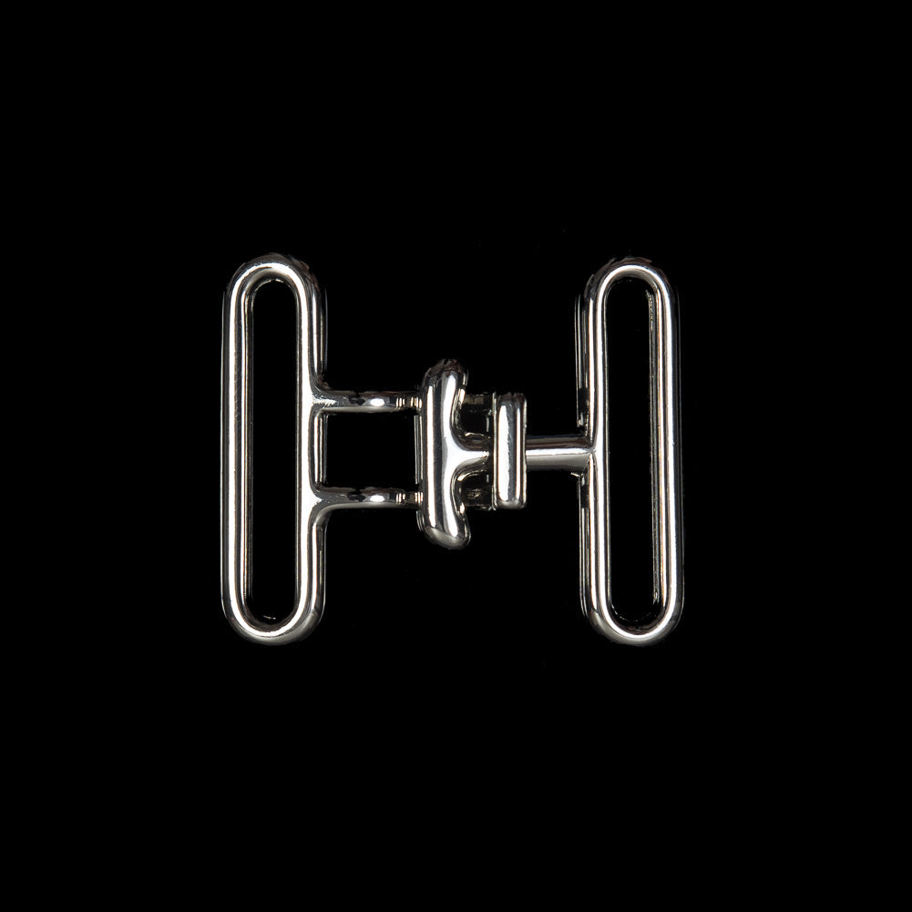 Italian Silver Buckle Closure - 1.625" x 1.375"