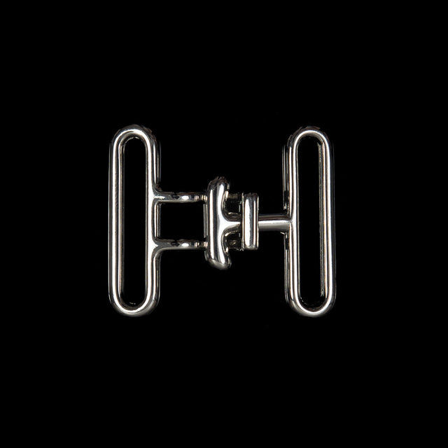 Italian Silver Buckle Closure - 1.625" x 1.375"
