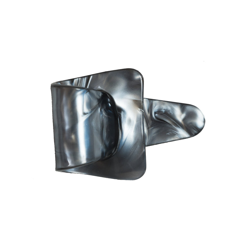 Italian Metallic Gray Marbled Buckle Brooch - 2.5"