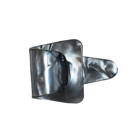 Italian Metallic Gray Marbled Buckle Brooch - 2.5"