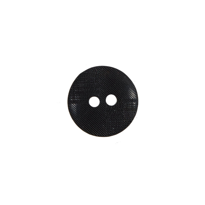 Italian Black 2-Hole Button - 20L/12.5mm