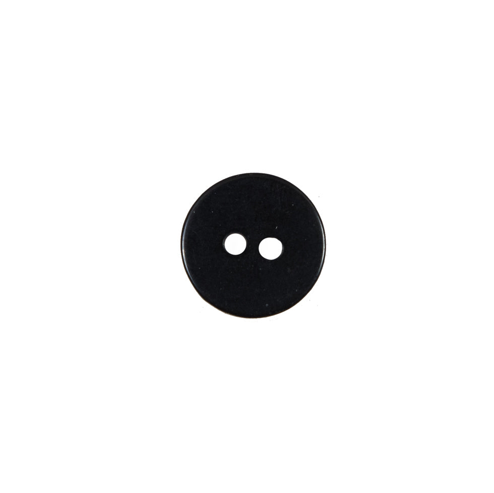 Italian Black 2-Hole Button - 18L/11.5mm