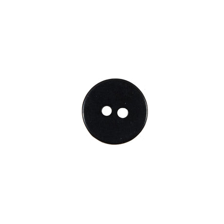 Italian Black 2-Hole Button - 18L/11.5mm