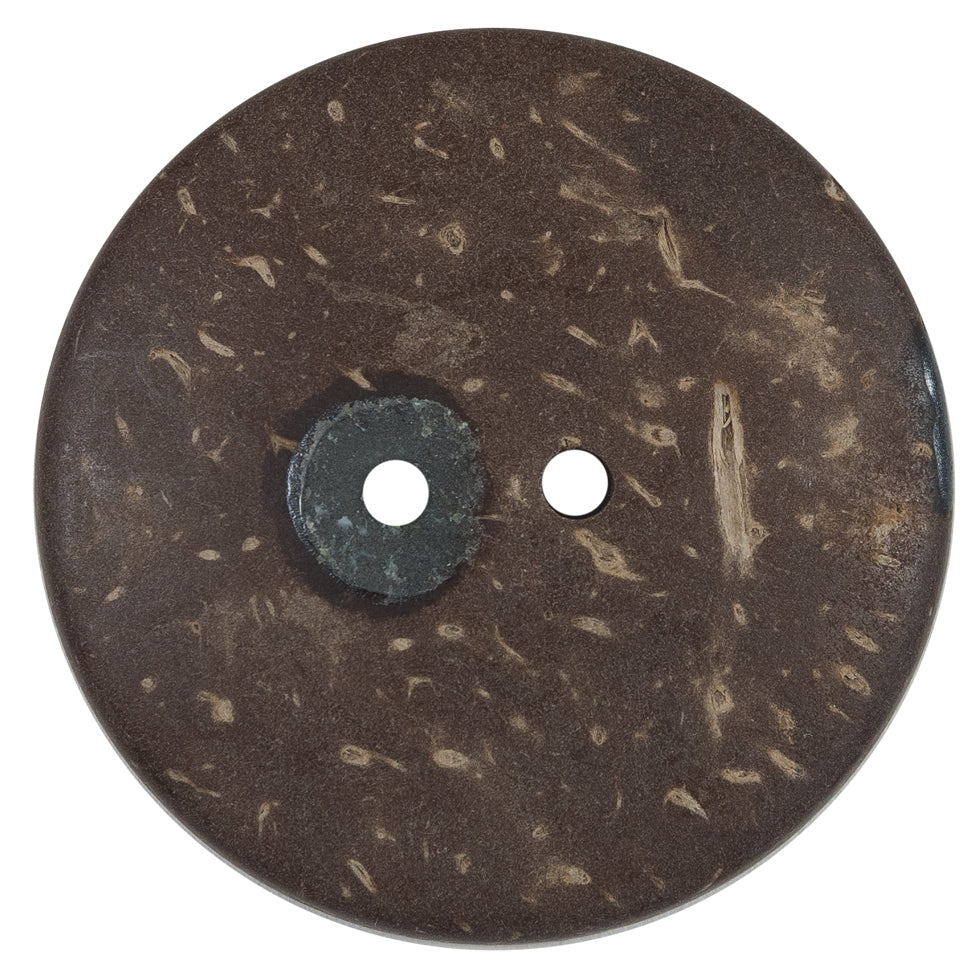 Italian Black and Ivory Swirl 2-Hole Button - 64L/40.5mm