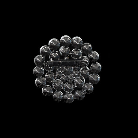 Italian Silver Crystal Brooch - 2"