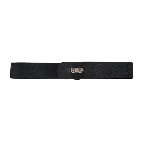 Italian Black and Gunmetal Snap Closure - 6"