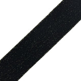 Italian Black and Metallic Gold Elastic Trim - 1.25"