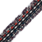 Italian White, Red and Blue Woven Trim - 1.125"