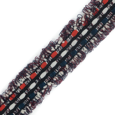 Italian White, Red and Blue Woven Trim - 1.125"