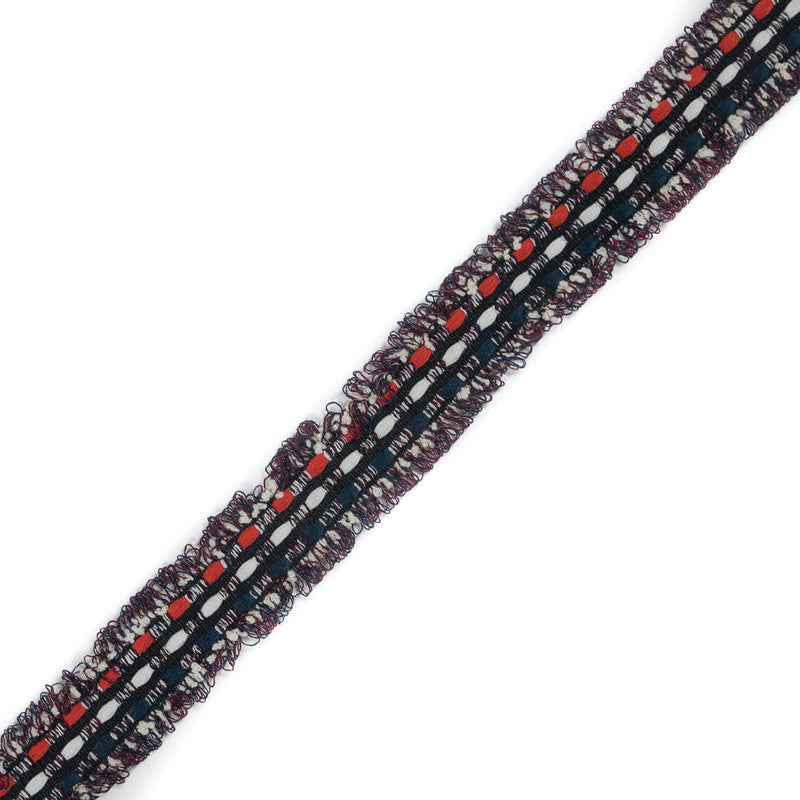 Italian White, Red and Blue Woven Trim - 1.125"