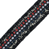 Italian Black, Red and Blue Woven Trim - 1.125"