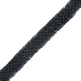 Italian Black and Metallic Silver Woven Trim - 1.25"