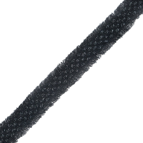 Italian Black and Metallic Silver Woven Trim - 1.25"