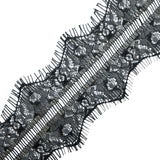 Italian Metallic Black and Gold Scalloped Lace Trim - 3"