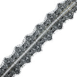Italian Metallic Black and Gold Scalloped Lace Trim - 3"